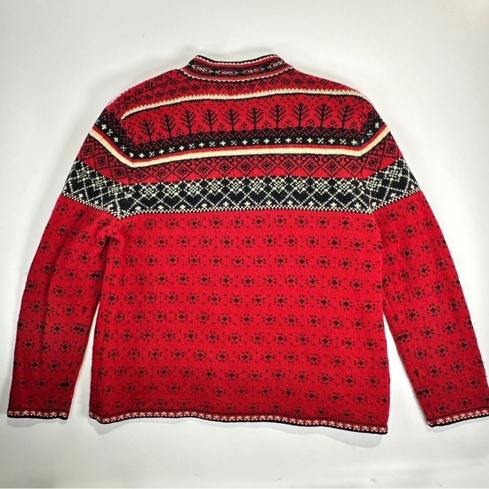 Cambridge apres ski wool cardigan Nordic clasp sweater jacket M - Picture 6 of 12